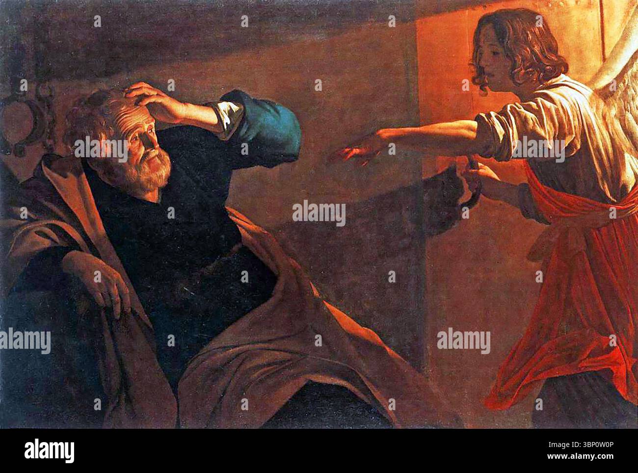 Gerrit van Honthorst (1590-1656) - die Befreiung Peters aus dem Gefängnis Stockfoto