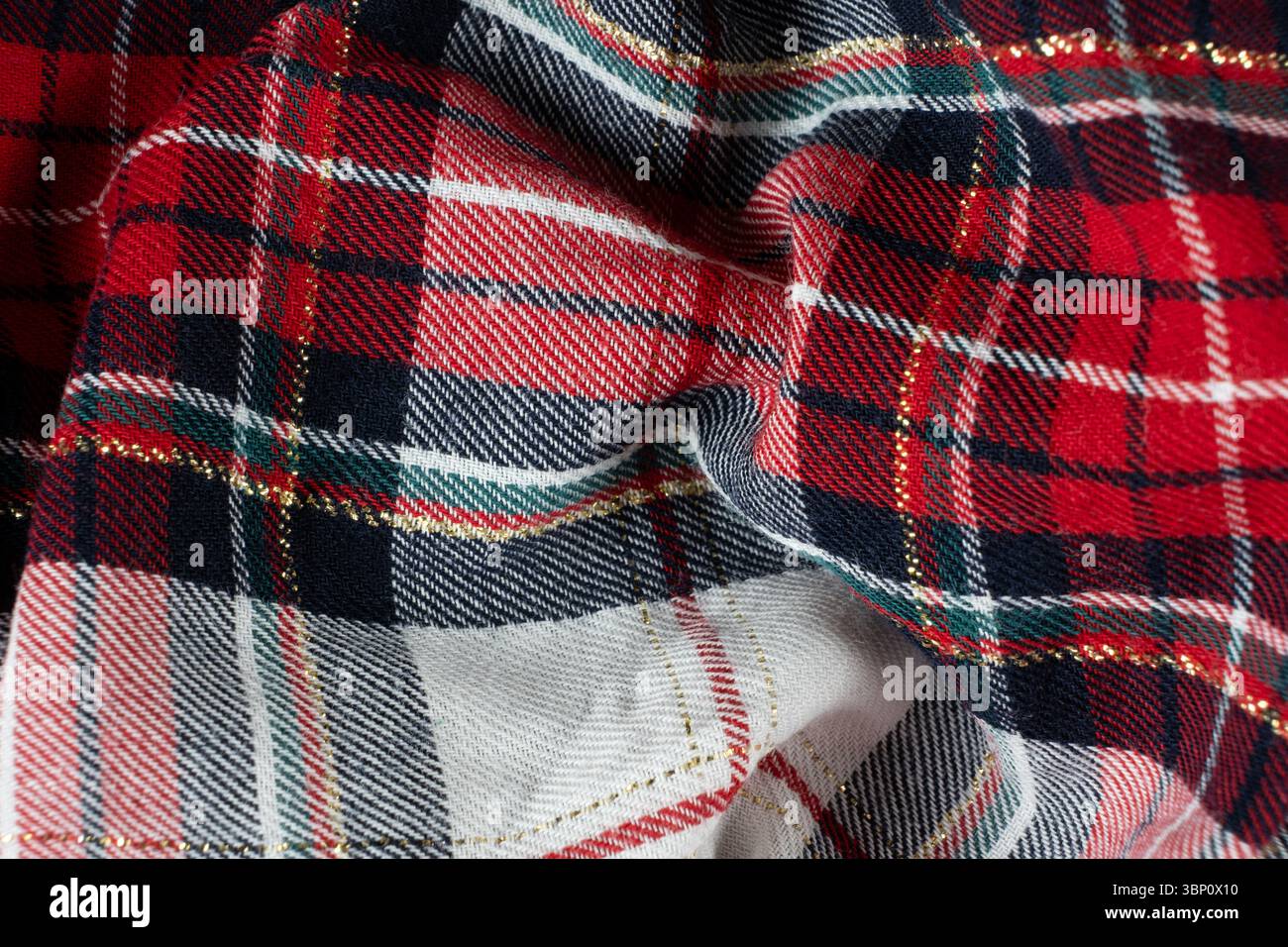 Baumwoll-Polyester-Mischgewebe Mit Makrokaromuster Stockfoto