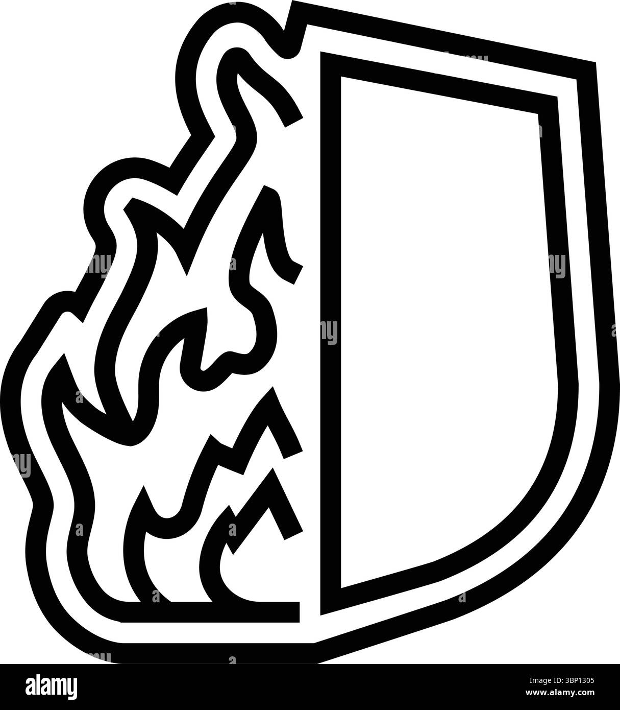 Flammhemmende Linie Symbol Vektor-Illustration Stock Vektor