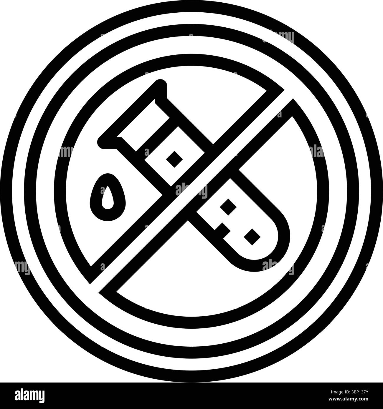 Illustration des Symbols der freien chemischen Linie Stock Vektor