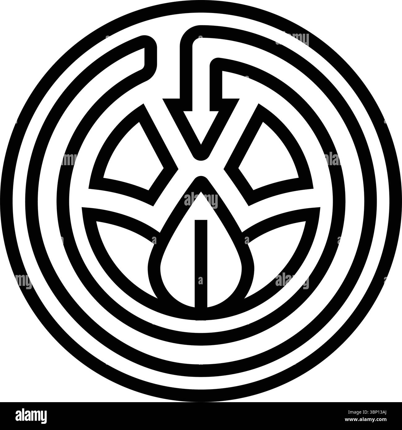 Vektorillustration für zertifizierte organische Linien Stock Vektor