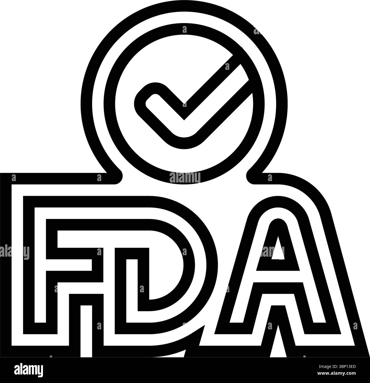 von der fda genehmigte Linie Symbol Vektor-Illustration Stock Vektor