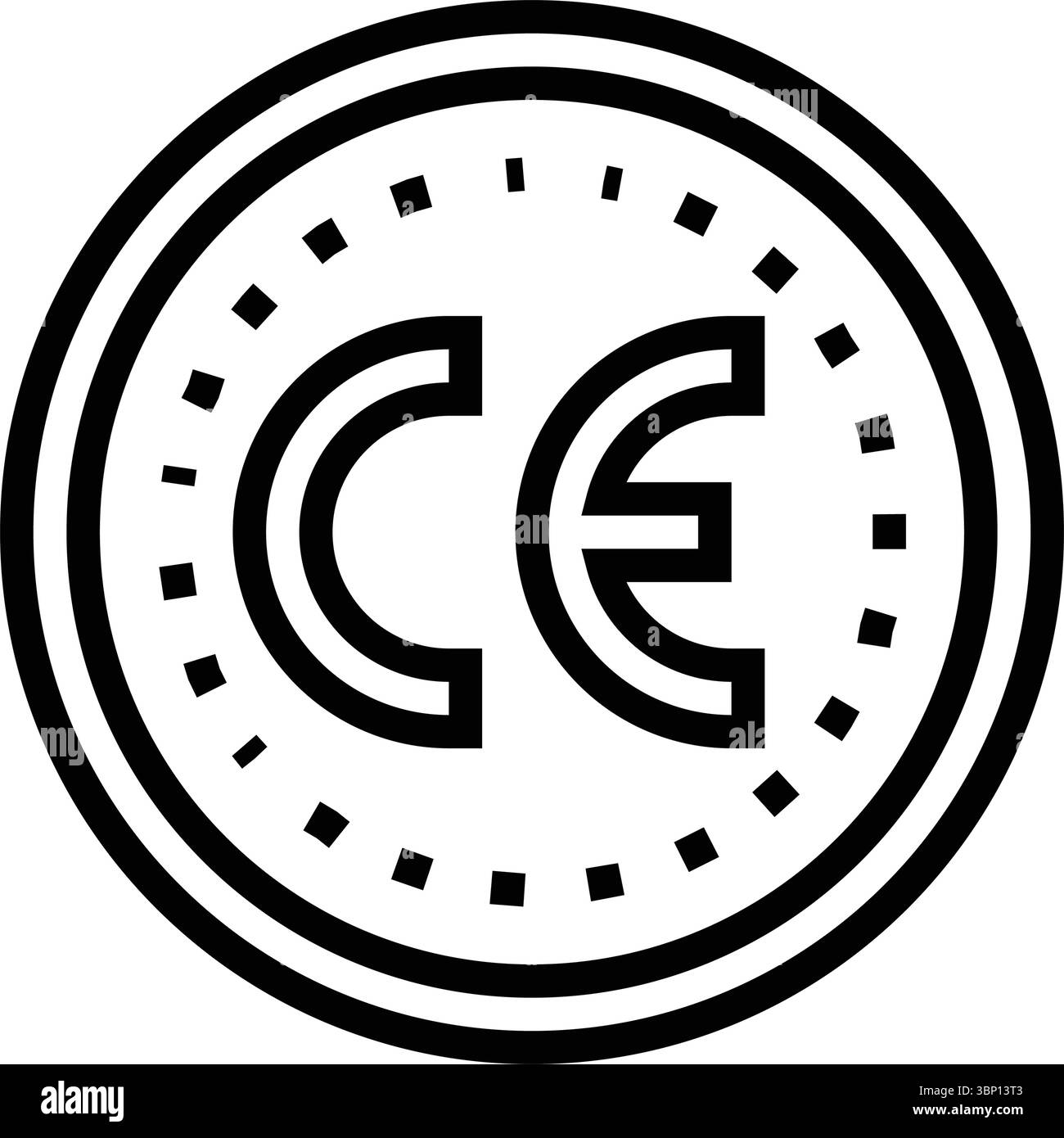 ce-zertifizierte Linie Symbol Vektor-Illustration Stock Vektor