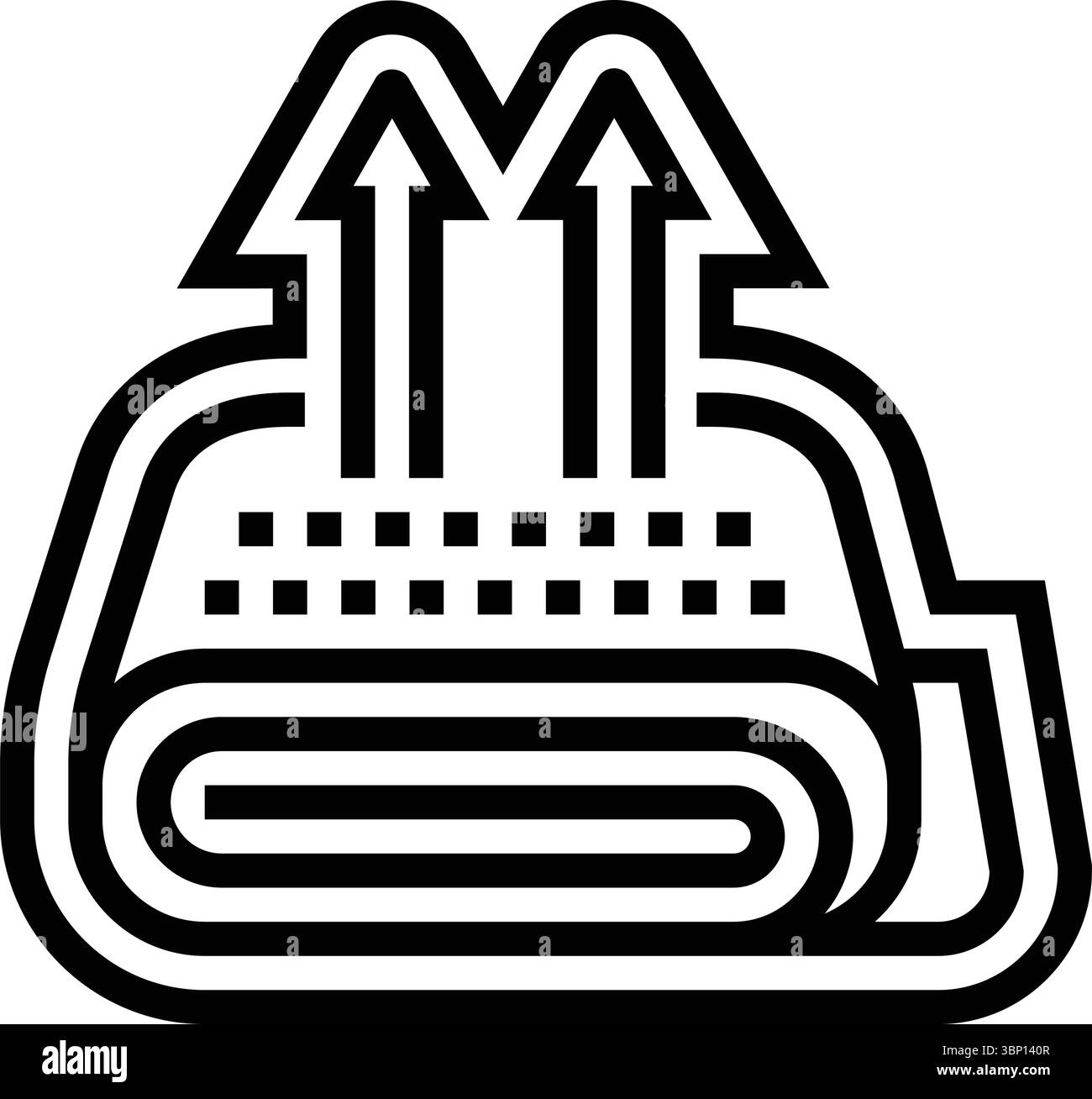 Atmungsaktive Stoff Linie Symbol Vektor Illustration Stock Vektor