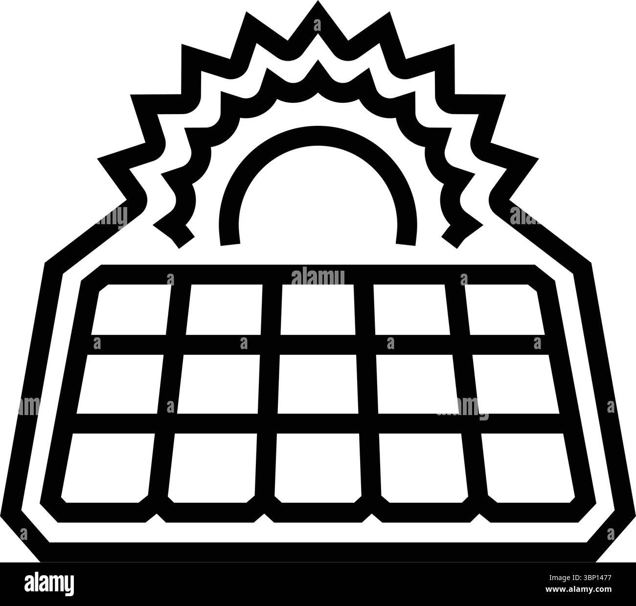 Solarbetriebene Linie Symbol-Vektor-Illustration Stock Vektor