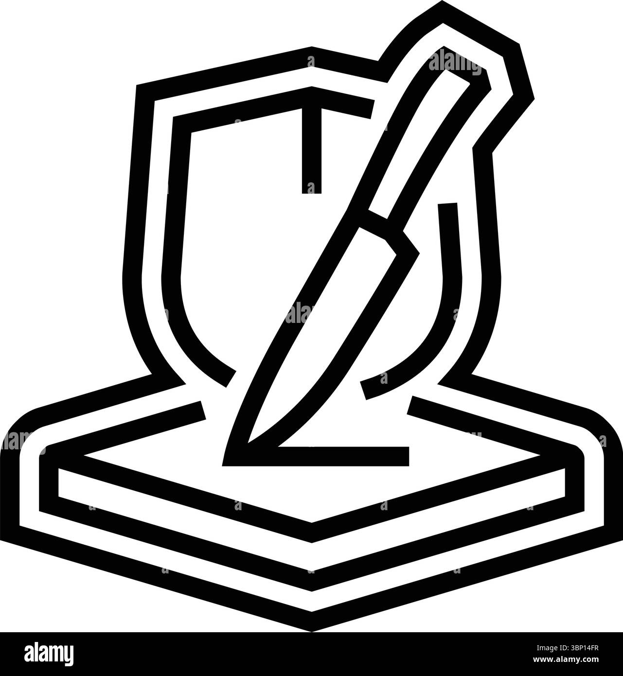 Anti-Scratch-Beschichtung Linie Symbol Vektor-Illustration Stock Vektor