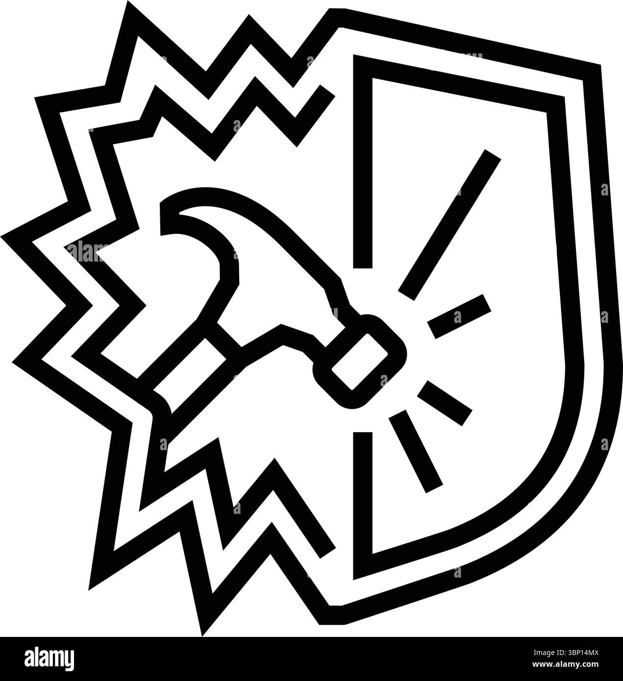 Stoßfeste Linie Symbol Vektor-Illustration Stock Vektor