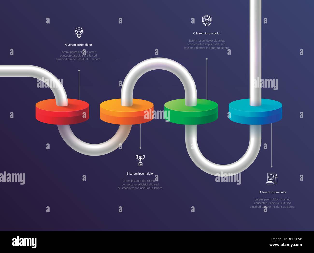 Gradient-Timeline-Infografik Stock Vektor