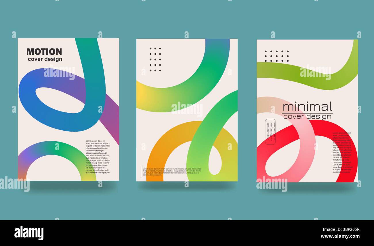Set mit hellen und saftigen Bannern für den Sommer. Modernes abstraktes Design mit wellenförmigen Formen und Linien. Vorlagen für Werbung, Postkarten, Cover, Poster, Verkauf Stock Vektor