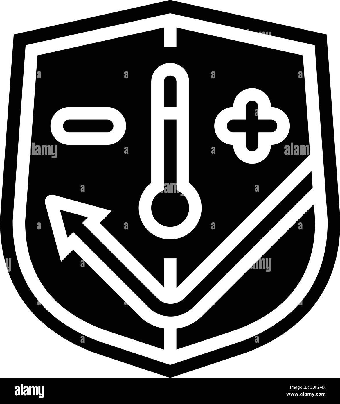 Temperaturbeständige Glyphen-Symbol-Vektorillustration Stock Vektor