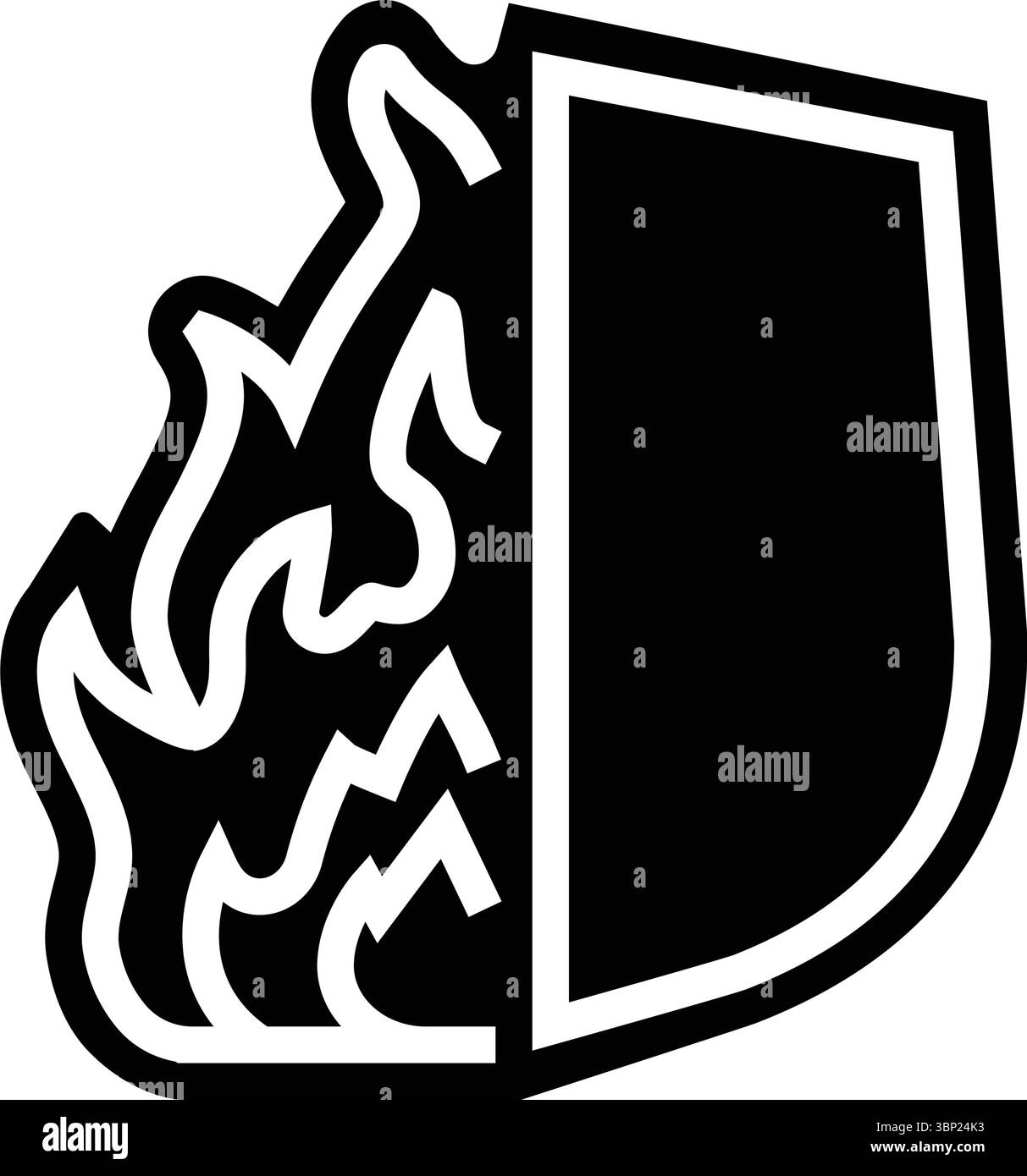 Schwer entflammbare Glyph-Symbol-Vektor-Illustration Stock Vektor