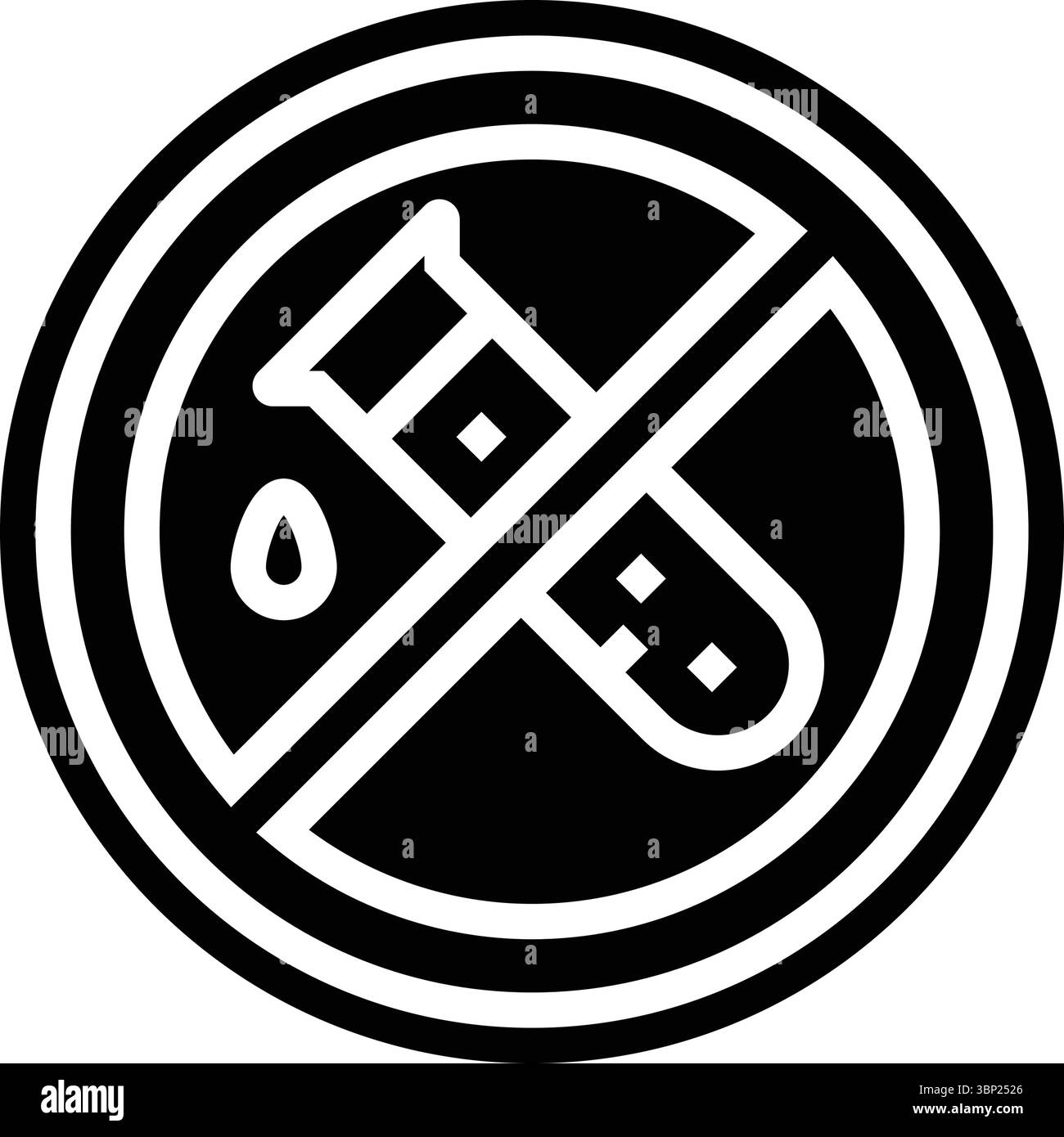 Chemikalienfreie Glyphe-Symbol-Vektor-Illustration Stock Vektor