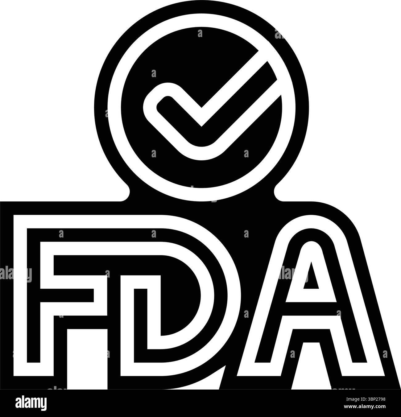 von der fda genehmigte Glyphe-Symbol-Vektorillustration Stock Vektor