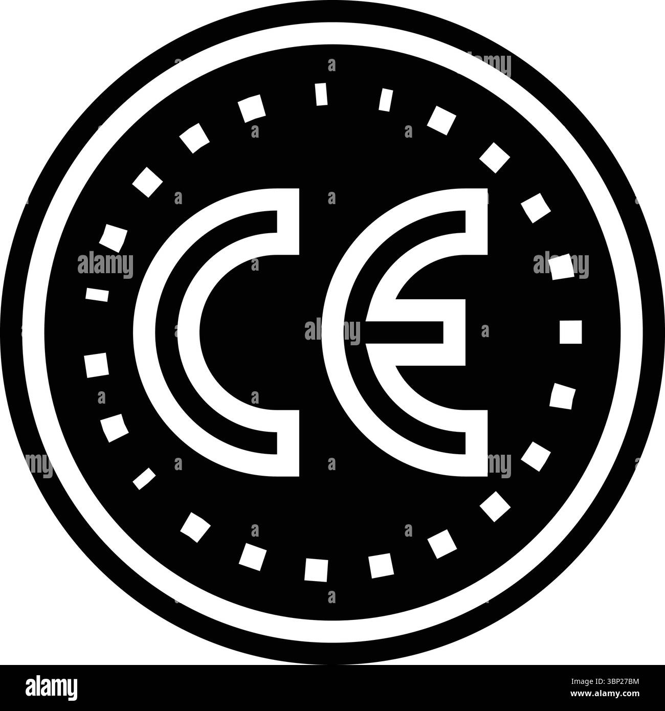 ce-zertifizierte Glyphe Symbol Vektor Illustration Stock Vektor