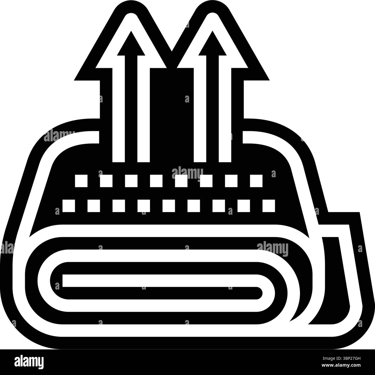 Illustration zu Glyphen-Symbolen aus atmungsaktivem Stoff Stock Vektor