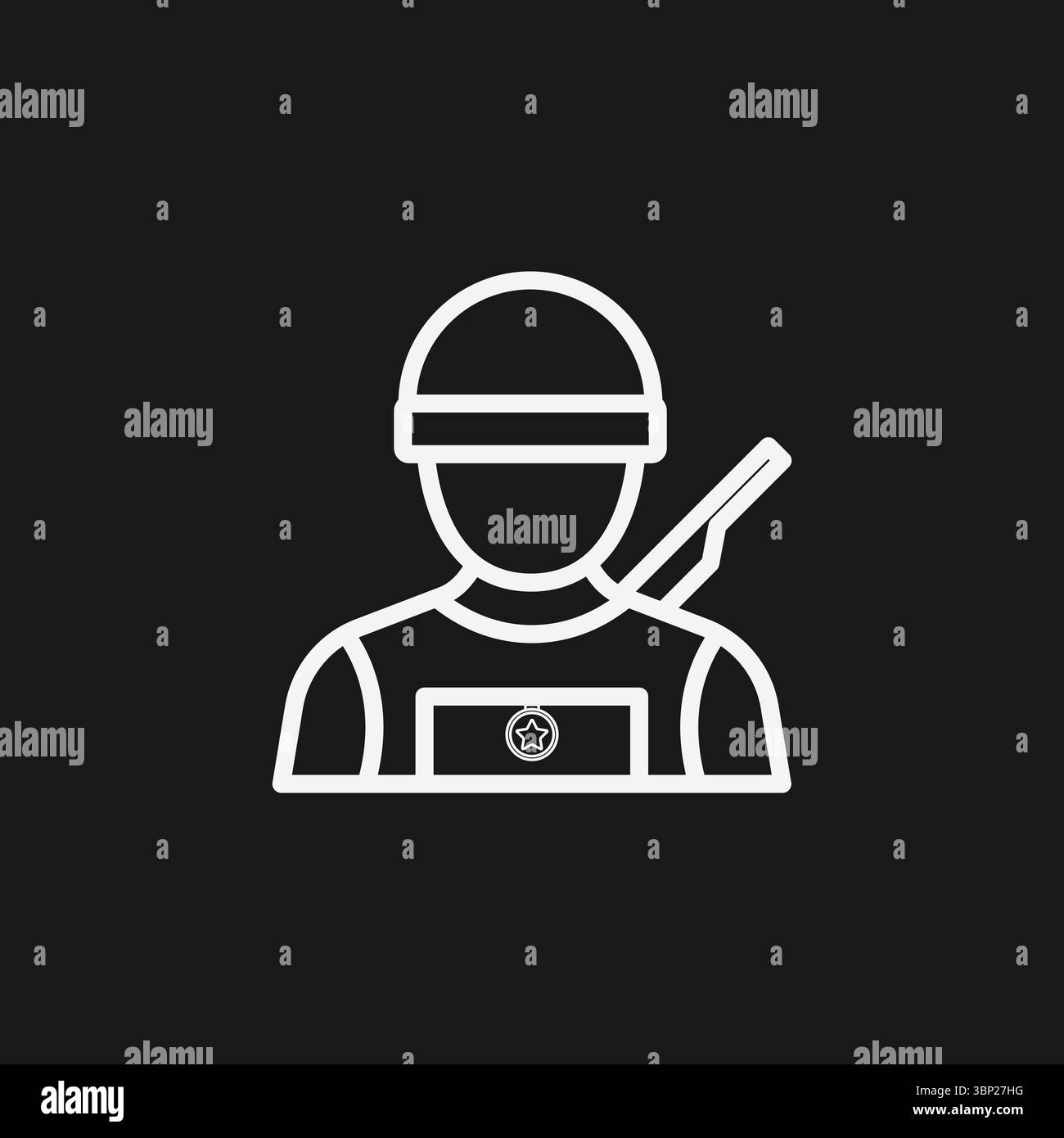 Militär Soldat und Armee Infanterie Symbol für Kampf, Krieg und nationale Verteidigung Stock Vektor