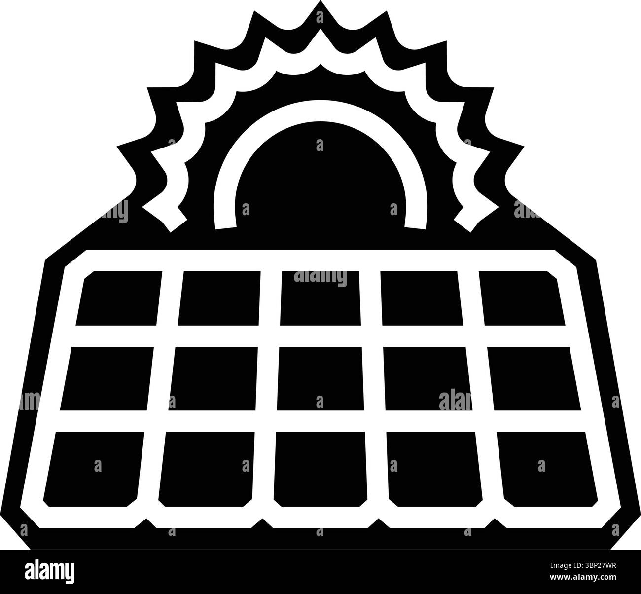 Solarbetriebene Glyphe-Symbol-Vektor-Illustration Stock Vektor