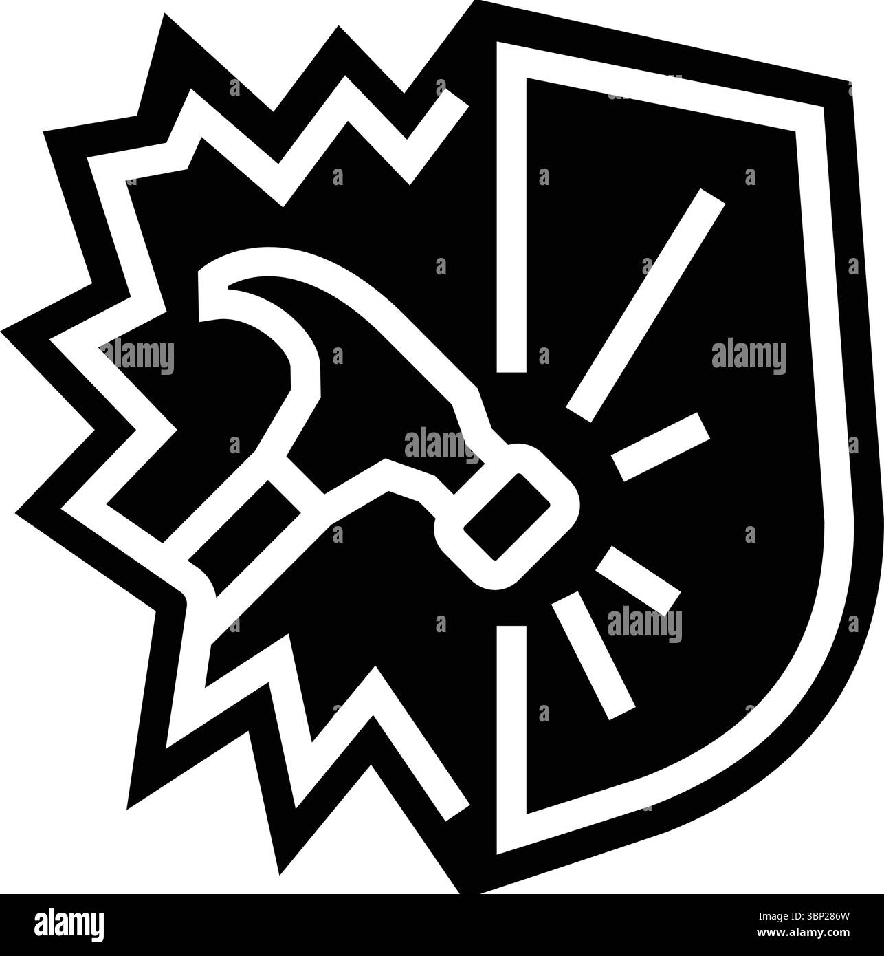 Stoßfeste Glyphen-Symbol-Vektor-Illustration Stock Vektor