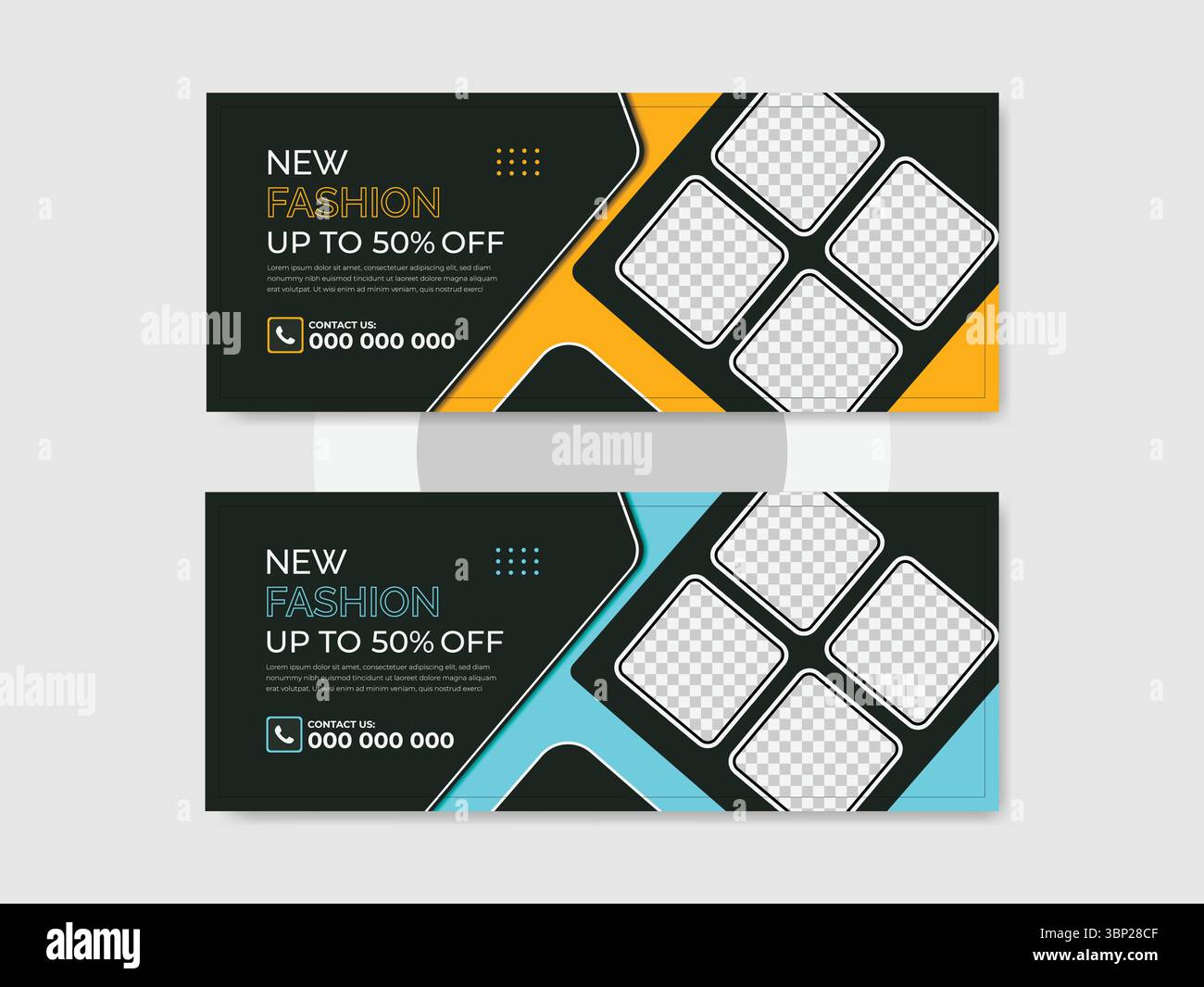 Modeverkauf Social Media Cover Design und Webbanner Vorlage Stock Vektor