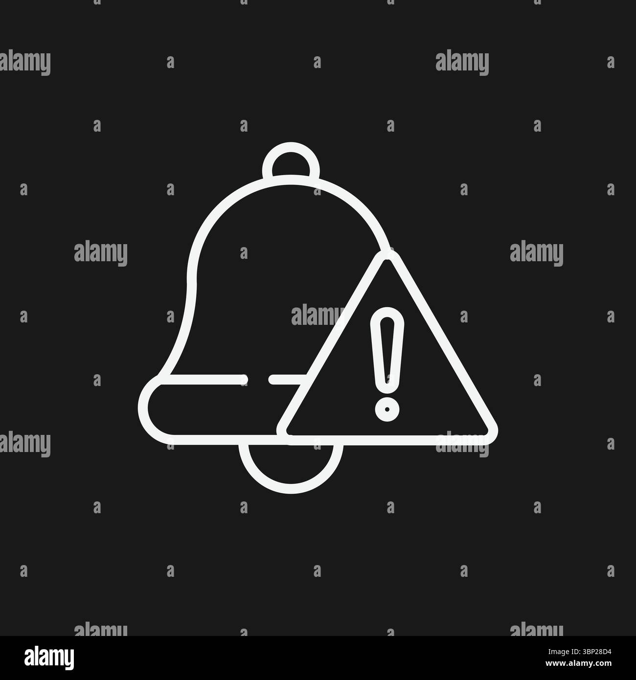 Klingelton für kritische Benachrichtigungen und Warnsymbol für dringende Systemwarnungen, Sicherheitsmeldungen und Erinnerungen für erforderliche Maßnahmen Stock Vektor