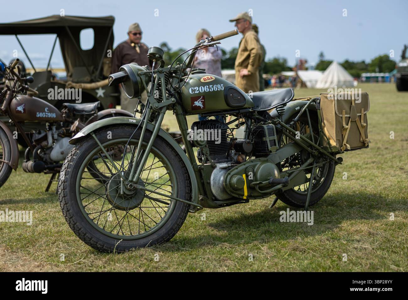 World war Two – BSA Military Motorrad auf der Shuttleworth Military Airshow 2025. Stockfoto