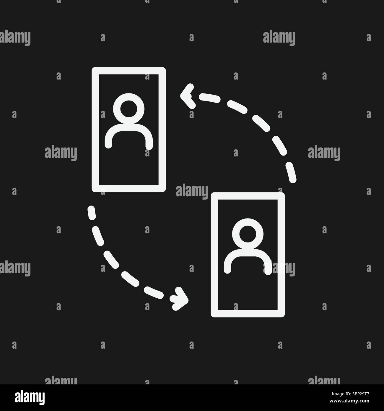 Symbol für Wechsel zwischen Benutzerkonten und Mitarbeiterrotation für Mitarbeiteraustausch und Peer-to-Peer-Austausch Stock Vektor