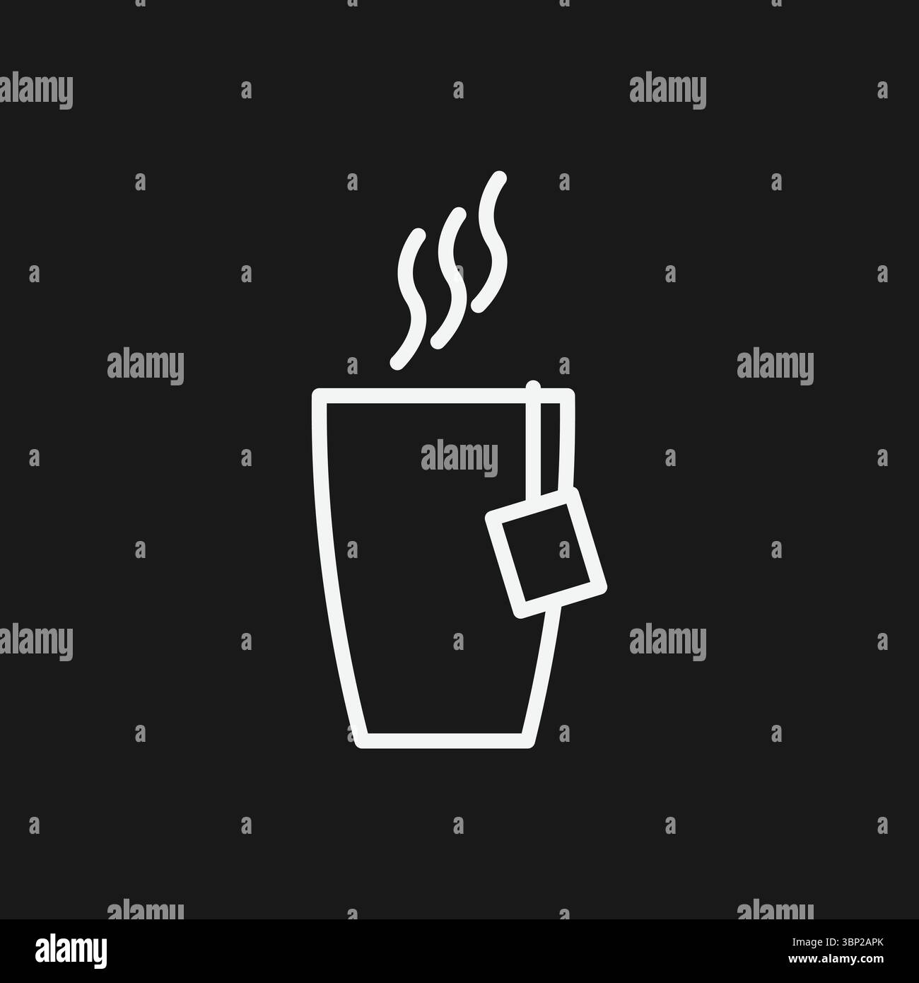 Heiße Tasse Tee (Chai) und Teabag-Symbol für einen Drink am Morgen und eine entspannende Pause Stock Vektor