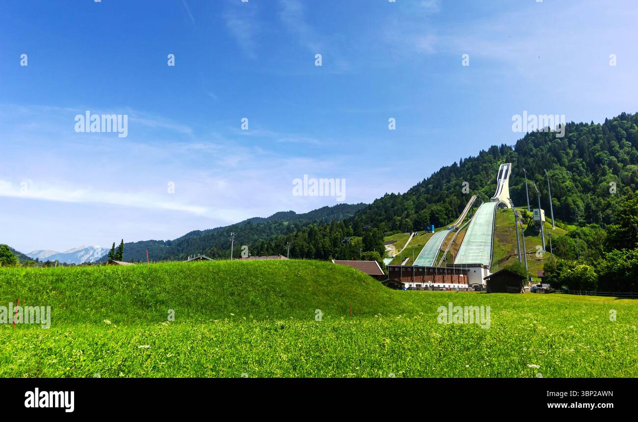 Sprungbrett im Olympiastadion in Garmisch-Partenkirchen Stockfoto