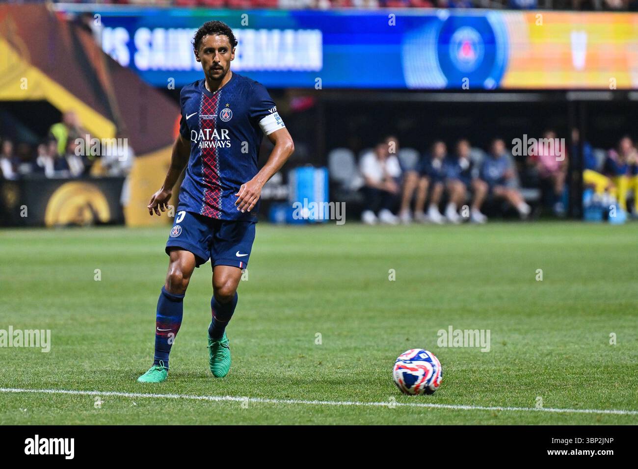 Atlanta, Vereinigte Staaten. Juli 2025. Am Ball MARQUINHOS (Paris SG 5)/Einzelfoto/Freisteller/FIFA Club-Weltmeisterschaft: Paris Saint Germain - FC Bayern München, Mercedes Benz Stadium am 05.07.2025/NICHT ERHÄLTLICH IN USA/dpa/Alamy Live News Stockfoto