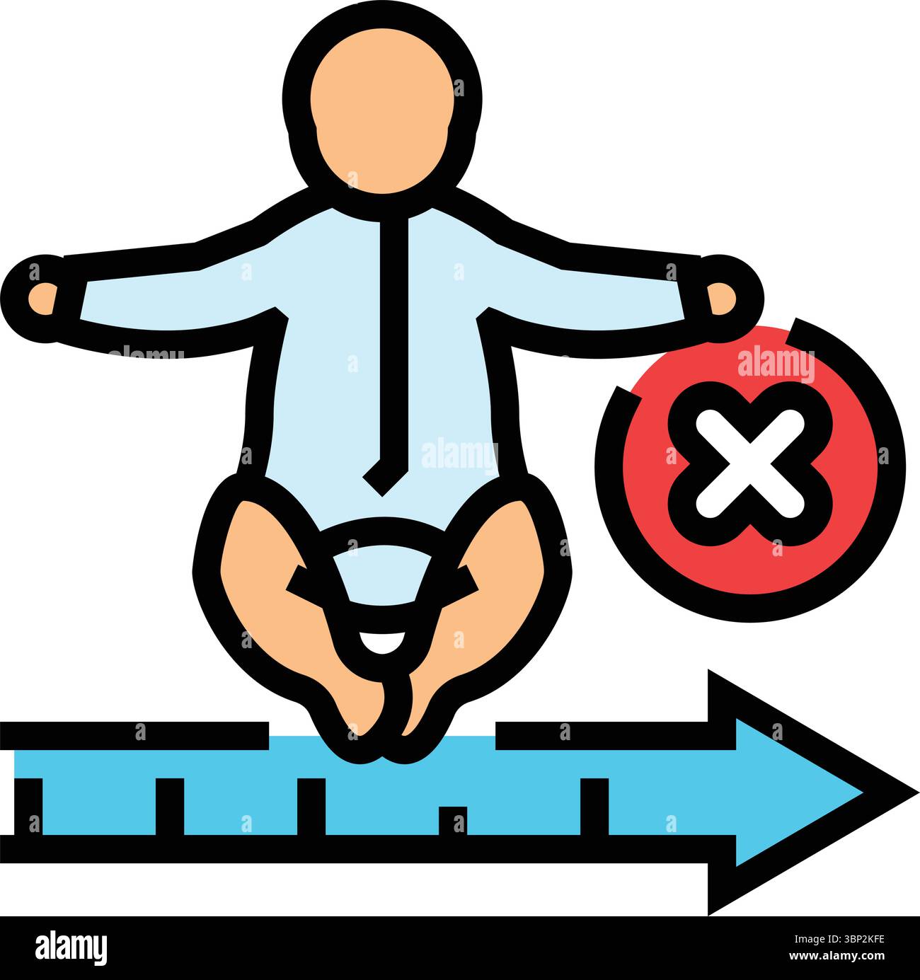 Farbsymbolvektorillustration für Säuglingssterblichkeitsrate Stock Vektor