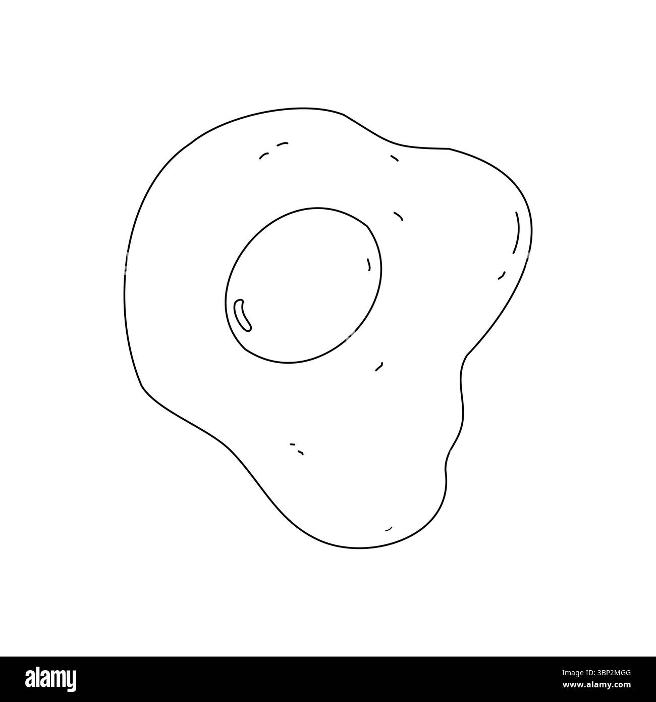 Spiegeleier kritzeln. Einfaches Protein-Frühstück-Symbol. Handgezeichnete Vektorgrafik. Niedliche Ikone im Doodle-Stil. Vorlage für Rezepte, Logotypen, Menüs Stock Vektor