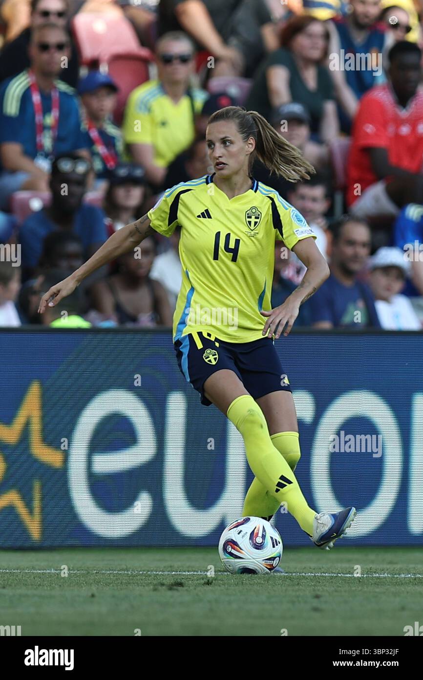Nathalie Bjorn (Schweden Frauen) während des UEFA-Europameisterschaftsspiels der Frauen 0-1 Schweden Frauen im Stade de Geneve am 4. Juli 2025 in Genf, Schweiz. Stockfoto