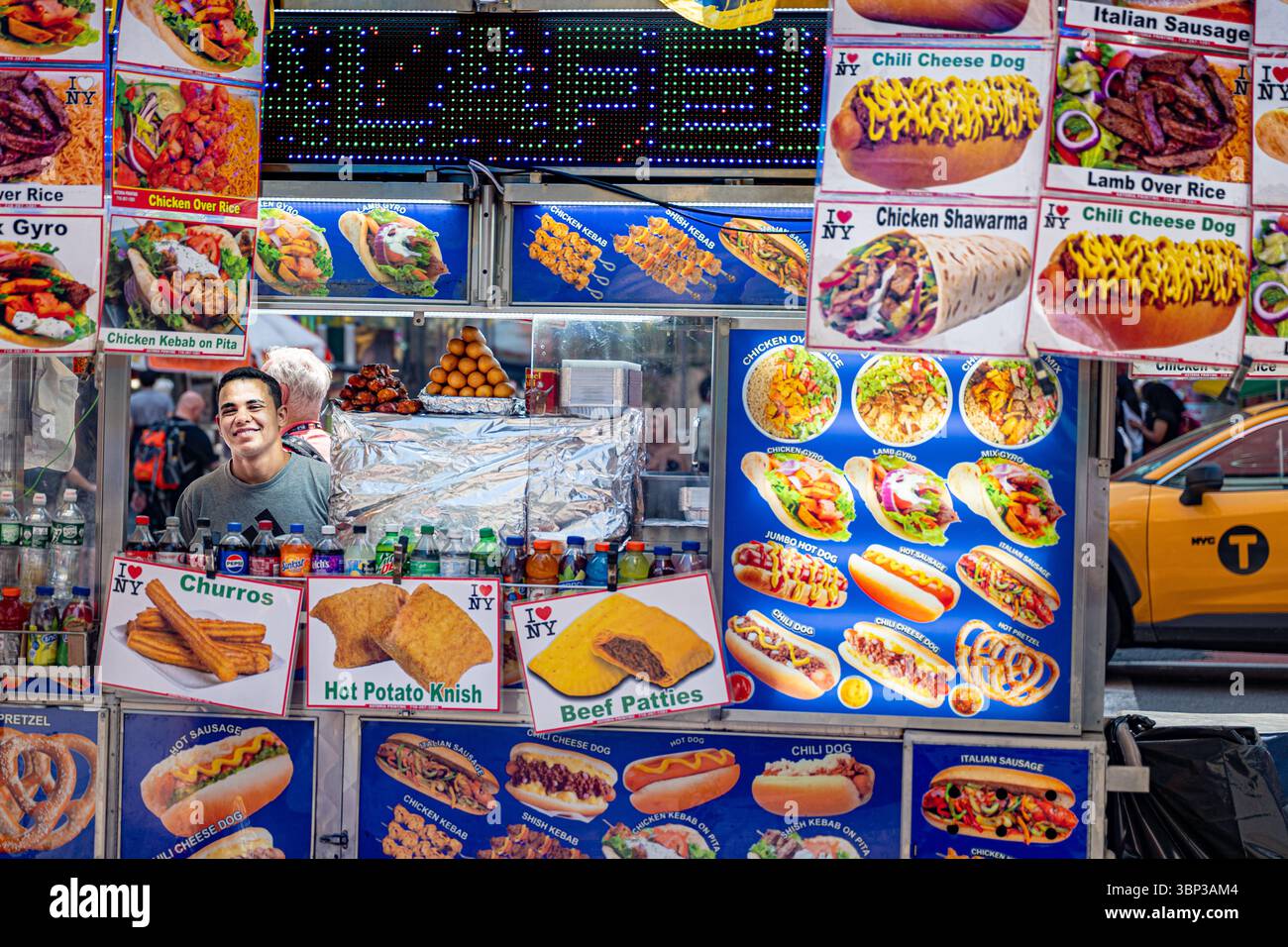 New York City Vendors – Straßenfotografieszenen von Händlern und Handelsunternehmen – berühmte New Yorker Innenstadt-Szene am Tag Stockfoto
