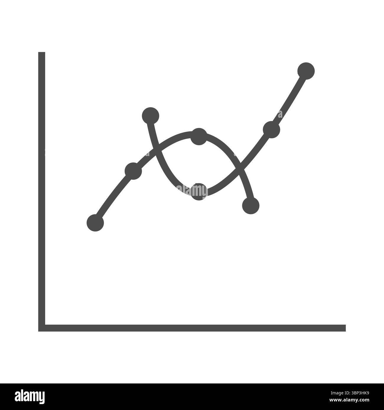 Anschauliches Bild eines grauen Liniendiagramms Stockfoto