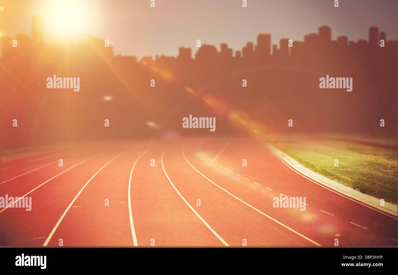 Zusammengesetztes Bild der Rennstrecke Stockfoto