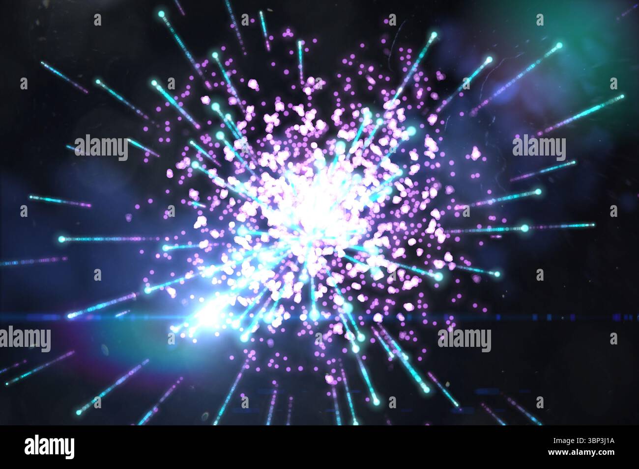 Hellen Feuerwerk Design auf schwarz Stockfoto