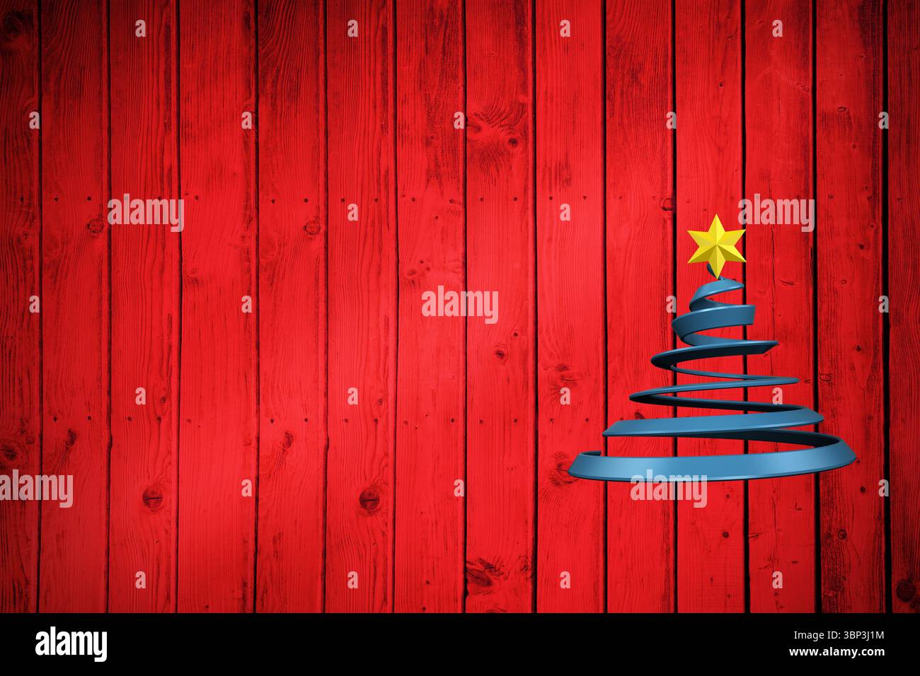 Weihnachtsbaumform auf rotem Holz Stockfoto