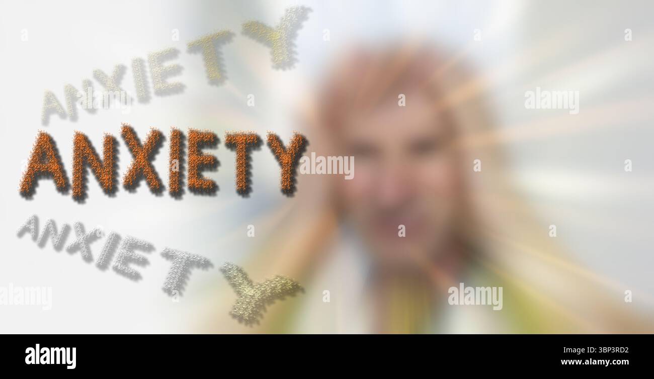 Älterer Weißer mit Angststörungen Stockfoto