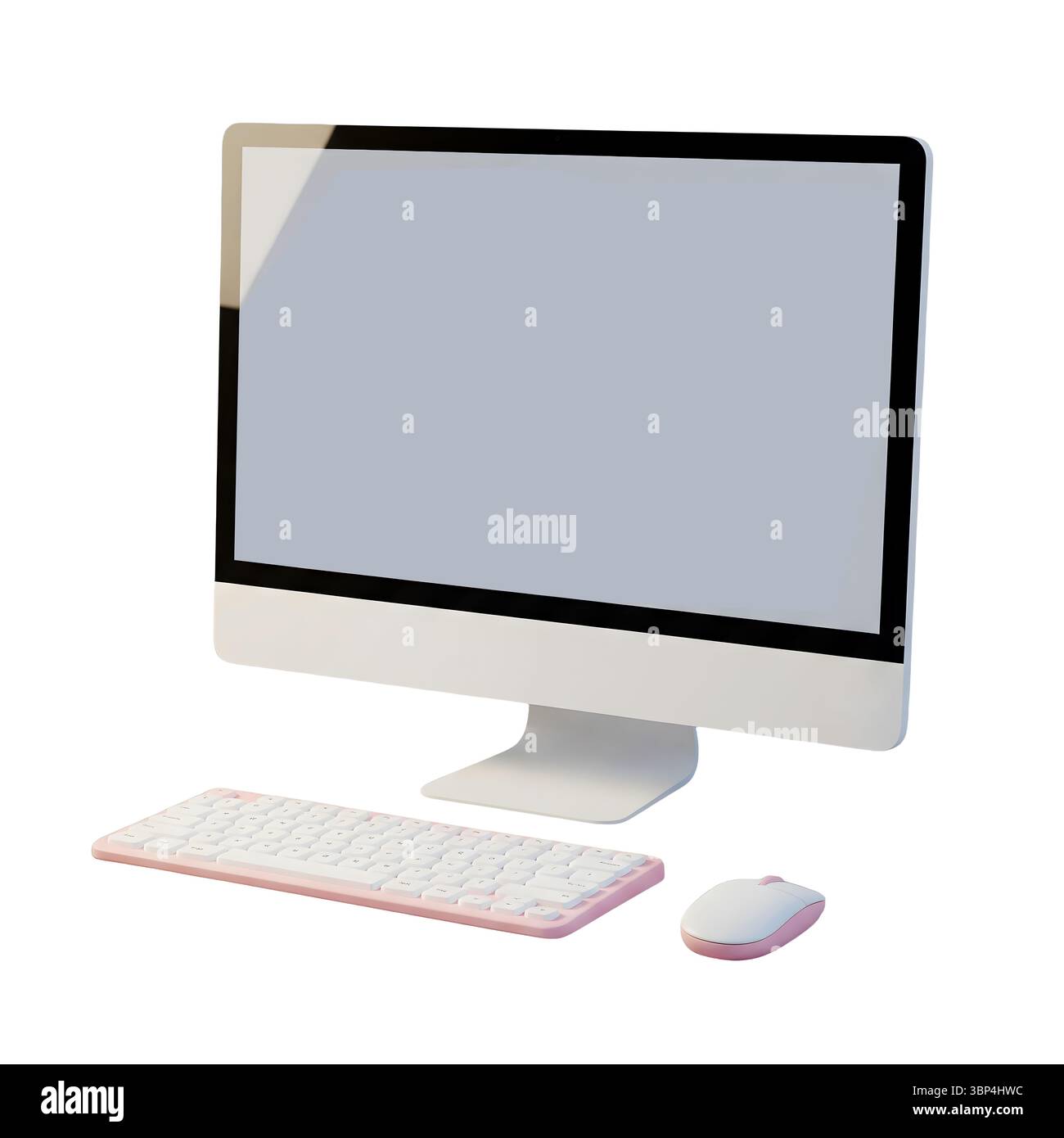 Minimalistisches 3D-Rendering in einem weichen und flüssigen Renderer Stockfoto