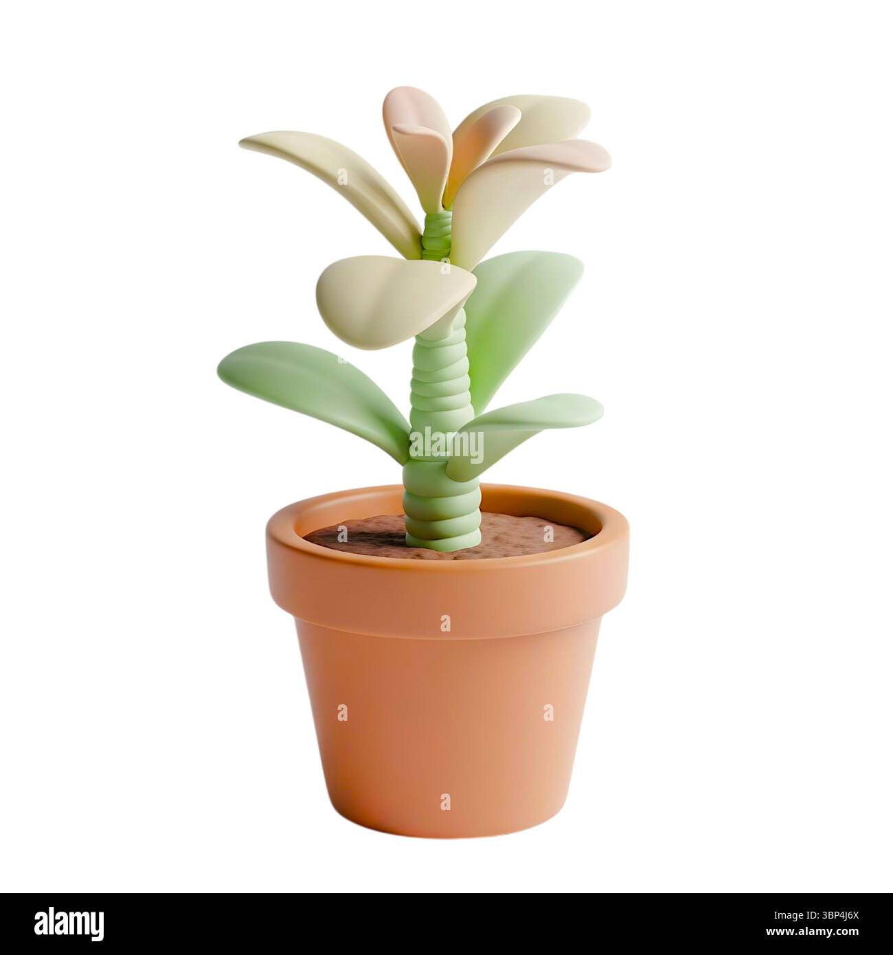 Minimalistisches 3D-Rendering in einem weichen und flüssigen Renderer Stockfoto