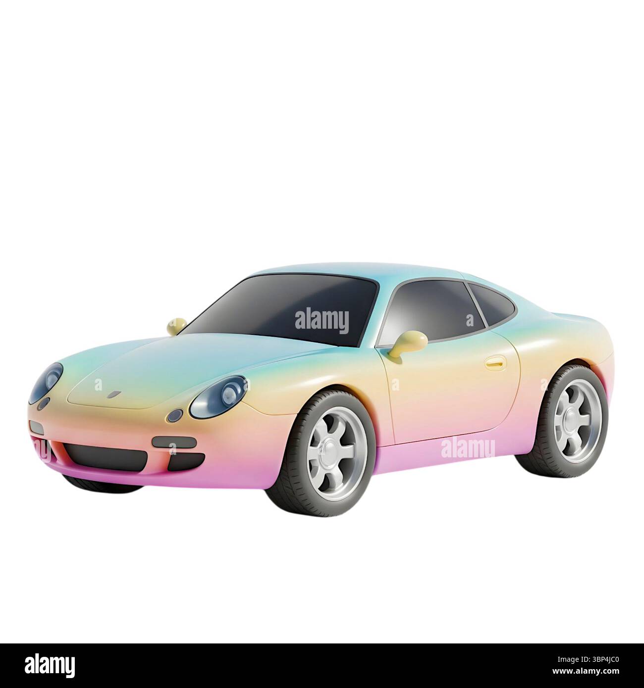 3D, entzückend, Kunst, Auto, Auto, Automobil, hell, Auto, Cartoon, fröhlich, sauber, farbenfroh, kompakt, niedlich, Design, fahren, dynamisch, schnell, lustig, Fu Stockfoto