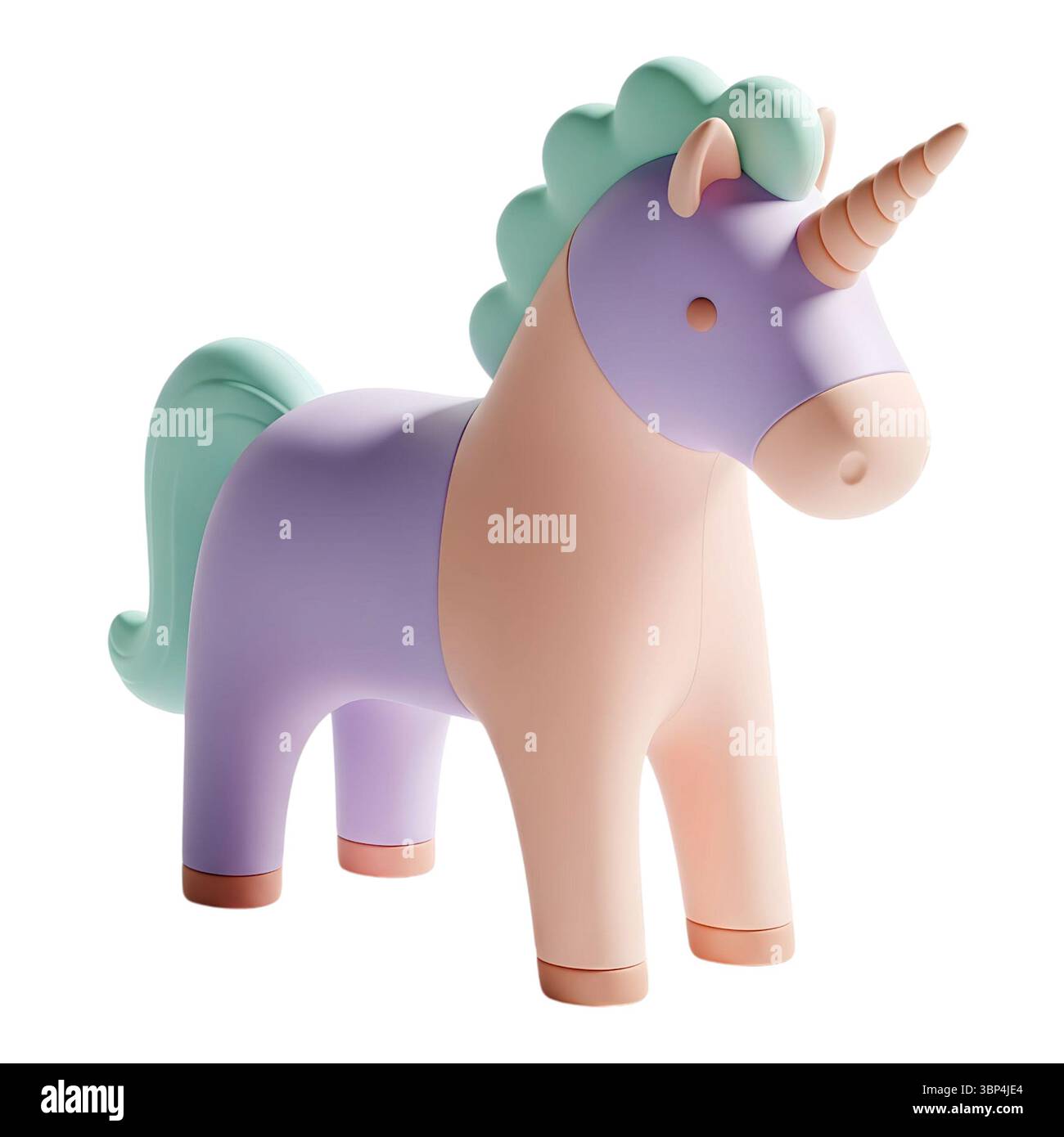 Minimalistisches 3D-Rendering in einem weichen und flüssigen Renderer Stockfoto