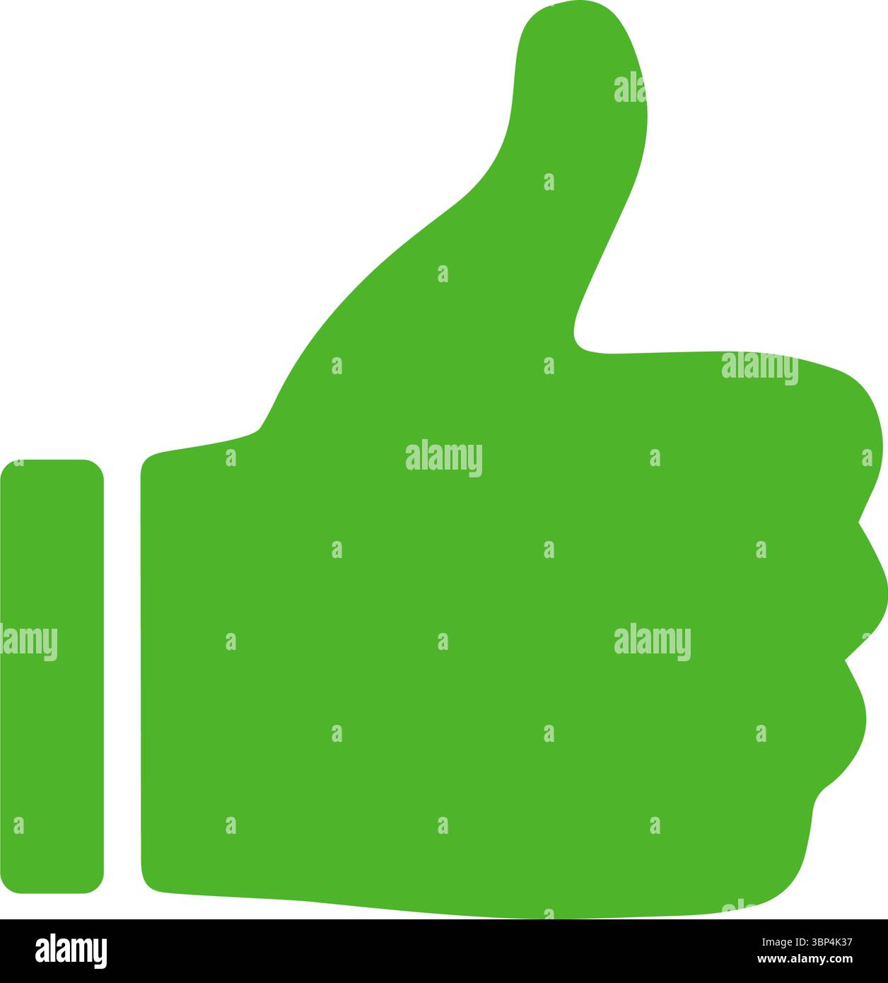 Daumen hoch – grünes Handsymbol für Genehmigung und positives Feedback Stock Vektor