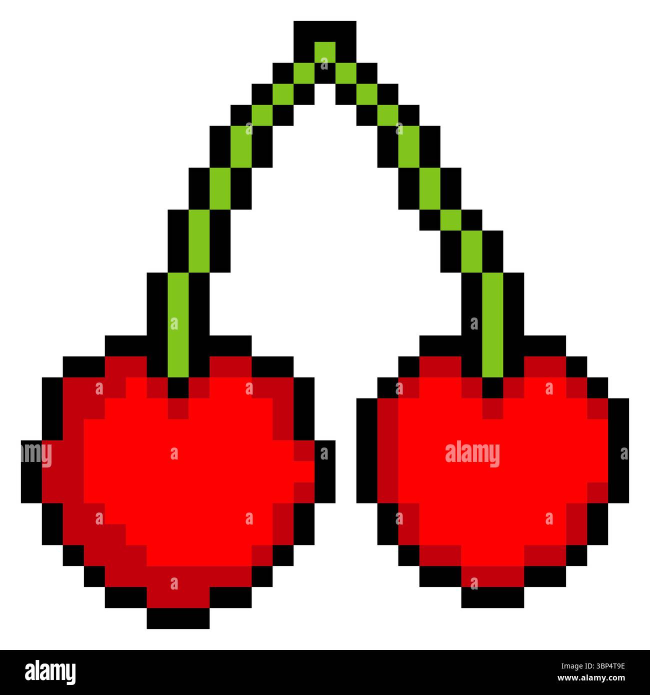 Kirschfrucht im Pixel-Art-Stil Stock Vektor