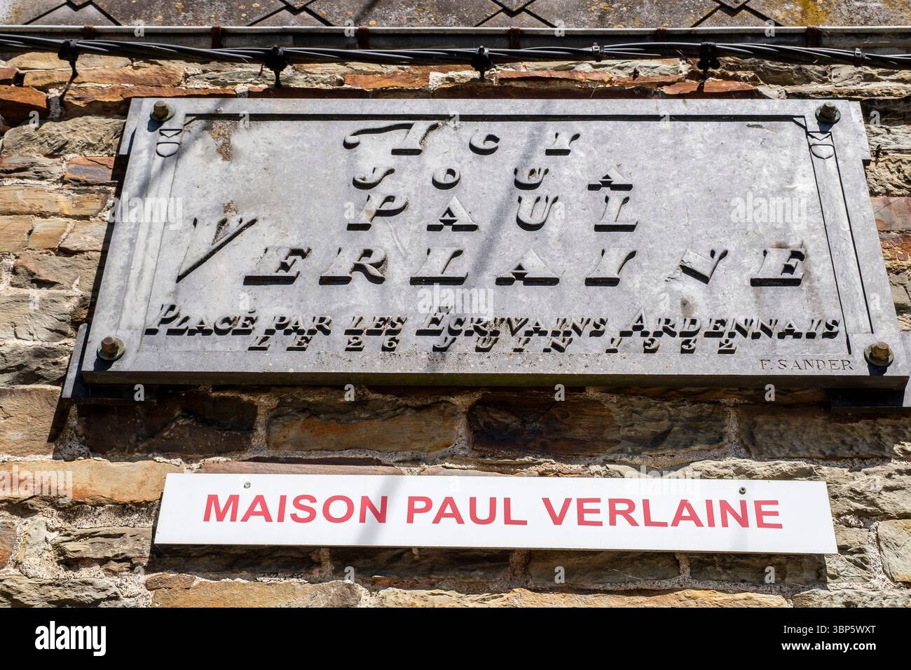 Paliseul liegt zwischen Lesse und Semois. Verlaines Haus | La commune de Paliseul EST située entre Lesse et Semois - Maison de Verlaine Stockfoto