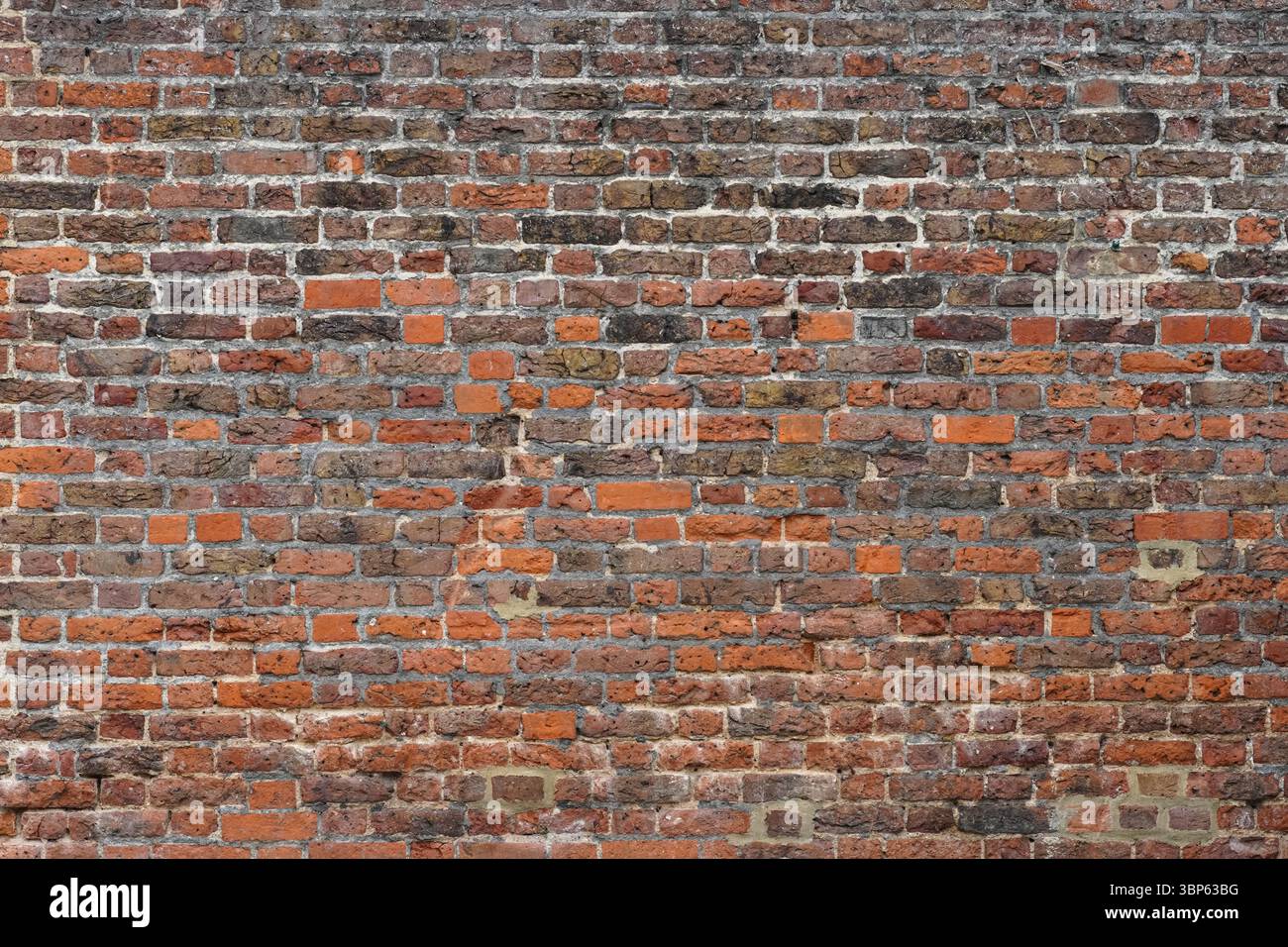 Alte Wandstruktur mit roten Ziegeln Stockfoto