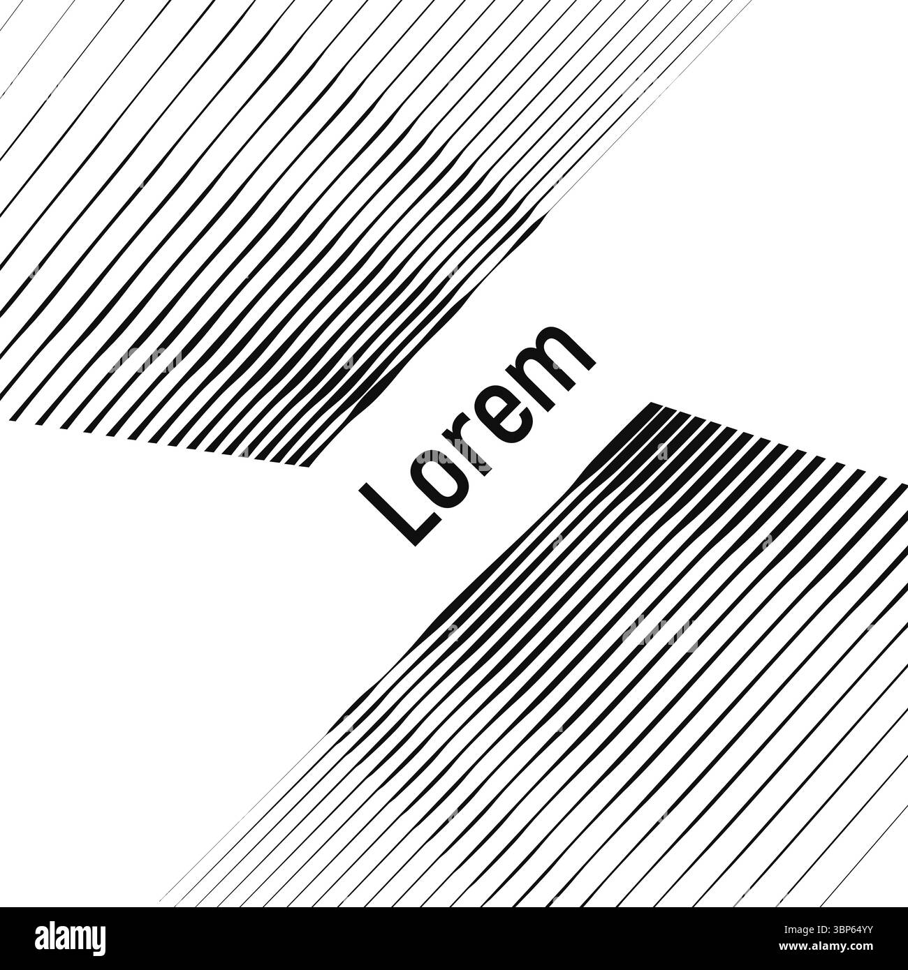 Zwei Linienblöcke, die geometrische Oberflächen im Raum erzeugen. Für Ihren Text, Ihr Logo usw. Stock Vektor