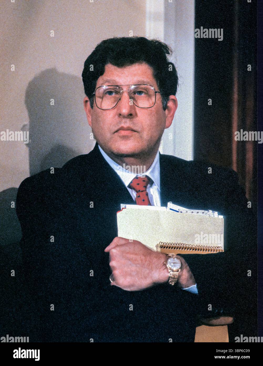John Sununu, Stabschef des Weißen Hauses, bei einer Veranstaltung in Washington, DC, am 22. Dezember 1988. Sununu wird sein Amt übernehmen, nachdem der designierte US-Präsident George HW Bush im Januar 1989 eingeweiht wurde. Quelle: Arnie Sachs/CNP Stockfoto