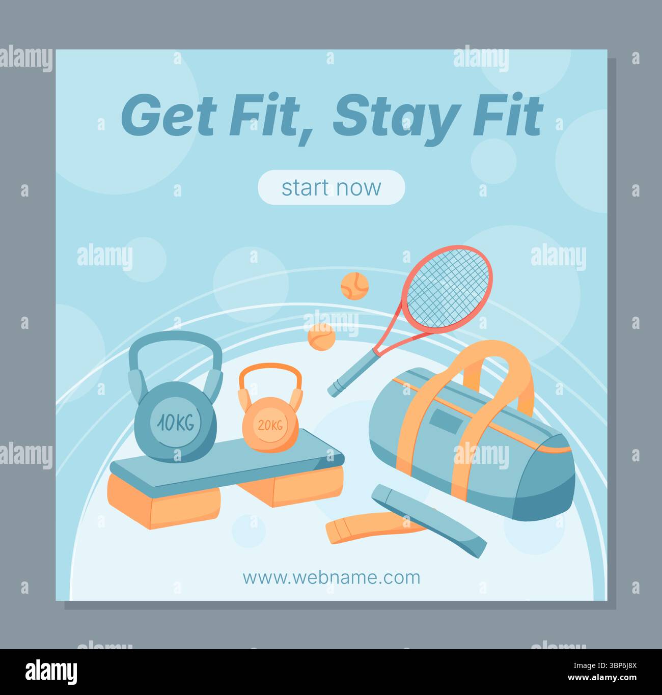 Sportausrüstung Banner Design Flach Stock Vektor