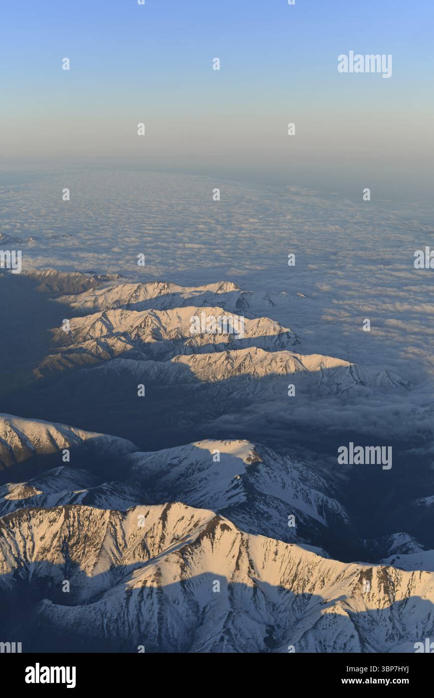 Luftlinie der südlichen Alpen, Neuseeland, Ozeanien Stockfoto